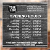 Anpassbare Geschäftszeiten für Logos und Texte Fensteraufkleber (Blatt 2)