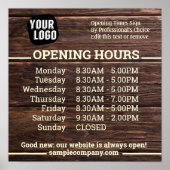 Anpassbare Geschäftszeiten für Logos und Texte Poster (Vorne)