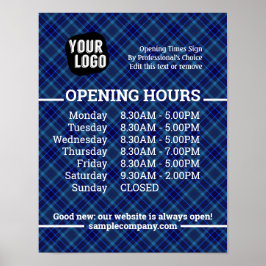 Anpassbare Geschäftszeiten für Logos und Texte Poster