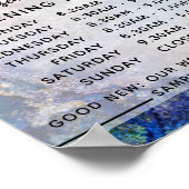 Anpassbare Geschäftszeiten für Logos und Texte Poster (Ecke)
