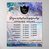 Anpassbare Geschäftszeiten für Logos und Texte Poster (Vorne)