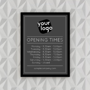 Anpassbare Geschäftszeiten für Logos und Texte Poster