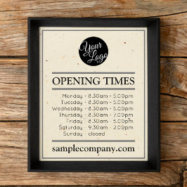 Anpassbare Geschäftszeiten für Logos und Texte Poster