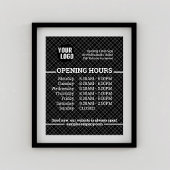 Anpassbare Geschäftszeiten für Logos und Texte Poster