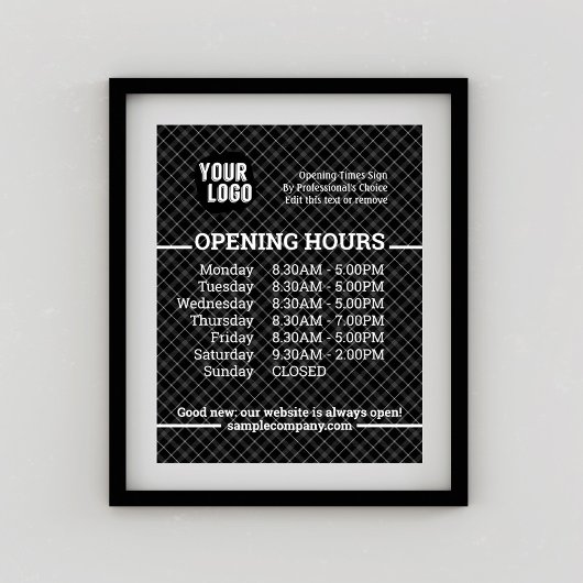 Anpassbare Geschäftszeiten für Logos und Texte Poster