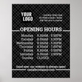 Anpassbare Geschäftszeiten für Logos und Texte Poster (Vorne)