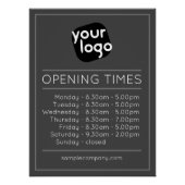 Anpassbare Geschäftszeiten für Logos und Texte Poster (Vorderseite)