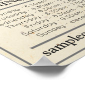 Anpassbare Geschäftszeiten für Logos und Texte Poster (Ecke)