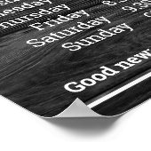 Anpassbare Geschäftszeiten für Logos und Texte Poster (Ecke)