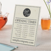 Anpassbare Geschäftszeiten für Logos und Texte Sockelschild (In Situ)