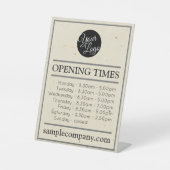 Anpassbare Geschäftszeiten für Logos und Texte Sockelschild (Vorderseite)