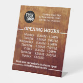 Anpassbare Geschäftszeiten für Logos und Texte Sockelschild (Vorderseite)