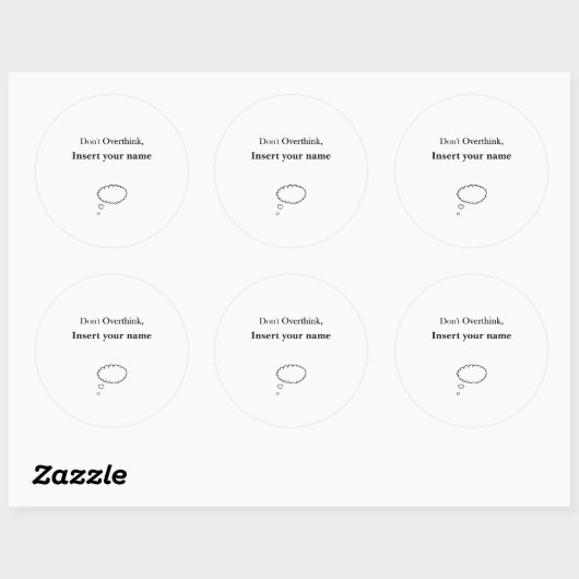 Anpassbare Gestaltung nicht überdenken Runder Aufkleber (Blatt)