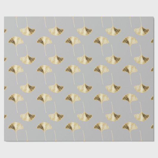 Anpassbare Ginko-Blätter Geschenkpapier (Flach)