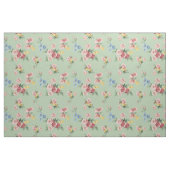 Anpassbare Girl Pastel Blüte, grüner Hintergrund Stoff (Fat Quarter (45,7 x 55,9 cm))