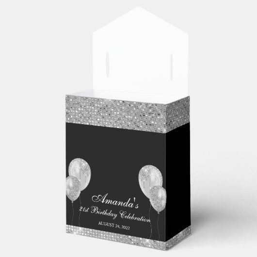 Anpassbare Glam Black and Silver Fevor Box Geschenkschachtel (Geöffnet)