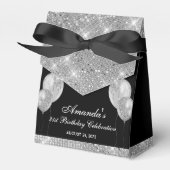 Anpassbare Glam Black and Silver Fevor Box Geschenkschachtel (Vorderseite)