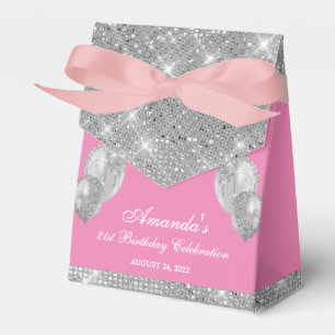 Anpassbare Glam Pink und Silber Geschenkbox Geschenkschachtel