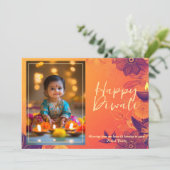 Anpassbare Glow & Giggles Diwali-Karte Einladung (Stehend Vorderseite)
