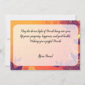 Anpassbare Glow & Giggles Diwali-Karte Einladung (Rückseite)