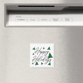 Anpassbare glückliche Ferien mit Bäumen Magnet (In Situ (Geschirrspüler))