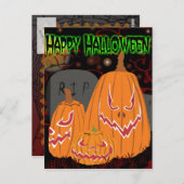 Anpassbare glückliche Halloween-Kürbispostkarte Postkarte (Vorne/Hinten)
