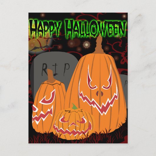 Anpassbare glückliche Halloween-Kürbispostkarte Postkarte (Vorderseite)