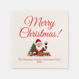 Anpassbare glückliche Weihnachtsmann-Weihnachtsfei Serviette