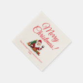 Anpassbare glückliche Weihnachtsmann-Weihnachtsfei Serviette (Ecke)