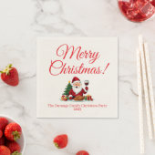 Anpassbare glückliche Weihnachtsmann-Weihnachtsfei Serviette (Beispiel)