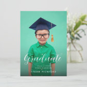 Anpassbare Glückwunsch Grundschule für Foto Ankündigung (Stehend Vorderseite)