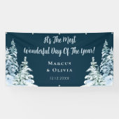 Anpassbare Glückwünsche Winterhochzeit Banner (Horizontal)