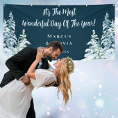 Anpassbare Glückwünsche Winterhochzeit Banner