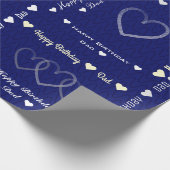 Anpassbare Glückwünsche zum Geburtstag Vater Navy  Geschenkpapier (Ecke)