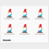 Anpassbare Gnome-Aufkleber Quadratischer Aufkleber (Blatt)