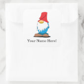Anpassbare Gnome-Aufkleber Quadratischer Aufkleber (Tasche)