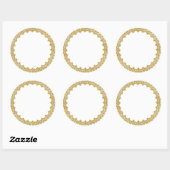 Anpassbare Gold-Frame-Sticker Runder Aufkleber (Blatt)