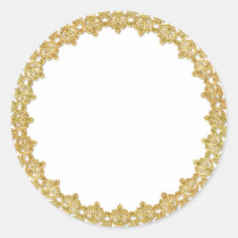 Anpassbare Gold-Frame-Sticker Runder Aufkleber