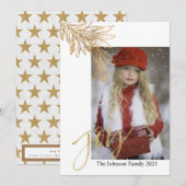 Anpassbare Gold Joy Feiertagskarte (Vorne/Hinten)