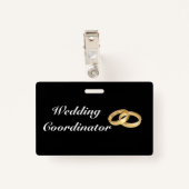 Anpassbare Gold Rings Hochzeitskoordinator-Abzeich Ausweis (Rückseite mit Klammer)