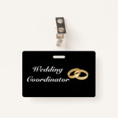 Anpassbare Gold Rings Hochzeitskoordinator-Abzeich Ausweis (Vorderseite mit Klammer)