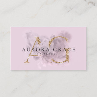 Anpassbare Gold- und Lila-Monogramm-Visitenkarte Visitenkarte