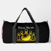 Anpassbare Golden Bowling Team Art Duffle Bag (Vorderseite)