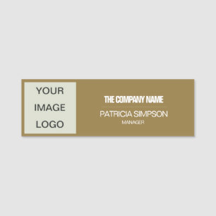 Anpassbare Goldene Braun: Name des Unternehmens Namensschild