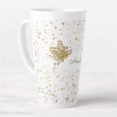 Anpassbare Goldene Sparkle Latte-Tasse Milchtasse (Linke Ecke)