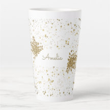 Anpassbare Goldene Sparkle Latte-Tasse