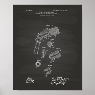 Anpassbare Golf Clubs 1904 Patentart - Chalkboard Poster