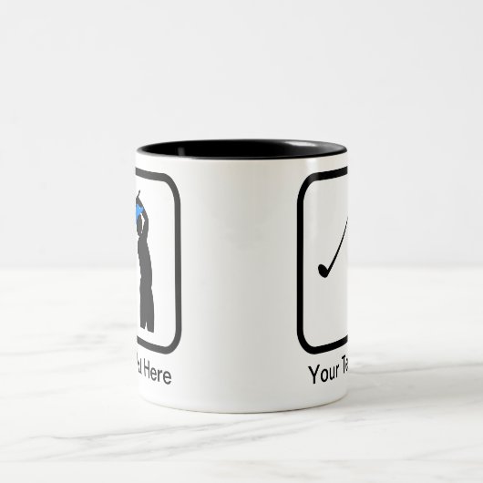 Anpassbare Golfer-Logos Zweifarbige Tasse (Mittel)