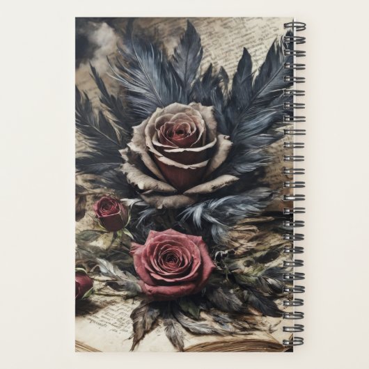 Anpassbare "Gothic Skull and Rose #2" Planer (Rückseite)