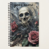Anpassbare "Gothic Skull and Rose #2" Planer (Vorderseite)